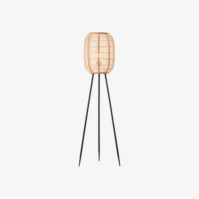 Olivia's Gallery Interiors Zane Floor Lamp in Natural & Black