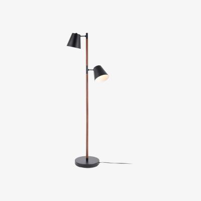 Olivia's Leitmotiv Floor Lamp in Black with Dark Wood