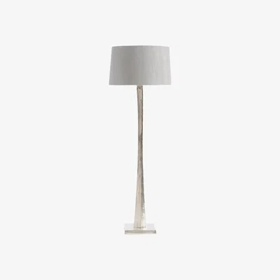 Olivia's Libra Iconic Trinity Silver Aluminium Floor Lamp With Grey Shade