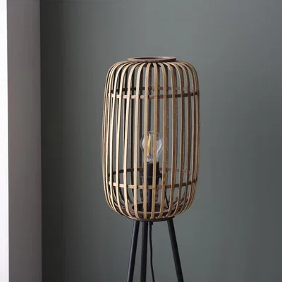 Olivia's Gallery Interiors Martha Floor Lamp in Lamp Natural Bamboo