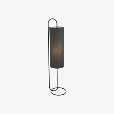 Perch and Parrow Lilith Floor Light in Matt Black with Black Fabric