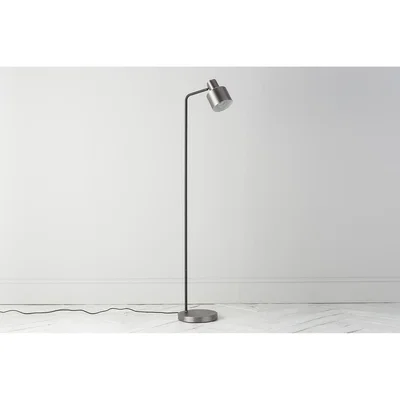 Perch and Parrow Braxton Metal Floor Lamp in Silver