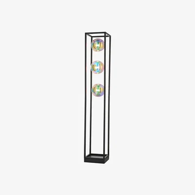 Perch and Parrow Magro Open Frame Floor Light with Iridescent Glass