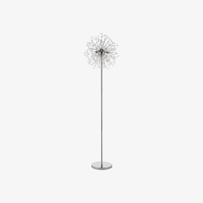 Pagazzi Alula 3 Light Polished Chrome 155cm Floor Lamp with Clear Bead Detailing