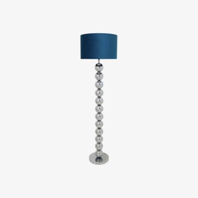 Pagazzi Aila Polished Chrome &amp; Navy Floor Lamp