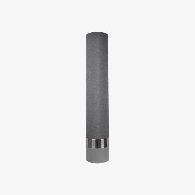 Pagazzi Yana 2 Tone Tower Floor Lamp Satin Nickel Floor Lamp with Grey Cotton Weave Shade