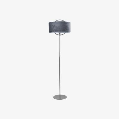 Pagazzi Lodato LED Warm White Polished Nickel Floor Lamp with Grey Velour Shade