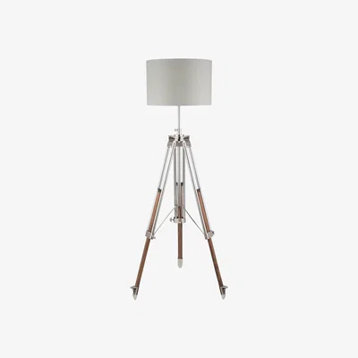 Pagazzi Port 202cm Tripod Floor Lamp Wood Satin Nickel