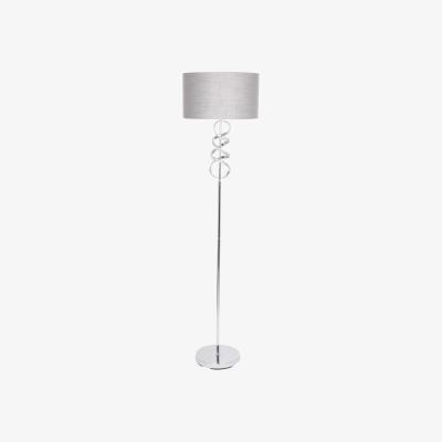 Pagazzi Gabriella Diamonte Twist Floor Lamp 1 Light Silver with Grey Shade