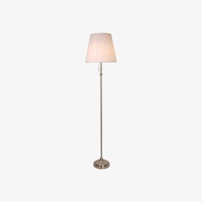Pagazzi Ilsa Pull Switch Floor Lamp Satin Nickel Floor Lamp with Ivory Shade