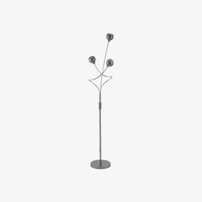 Pagazzi Kitty 3 Light Polished Chrome & Smoked Floor Lamp