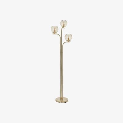 Pagazzi Dimple 3 Light Satin Brass Floor Lamp