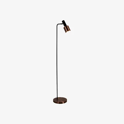 Pagazzi Denmark Black Floor Lamp winth Antique Copper Shade