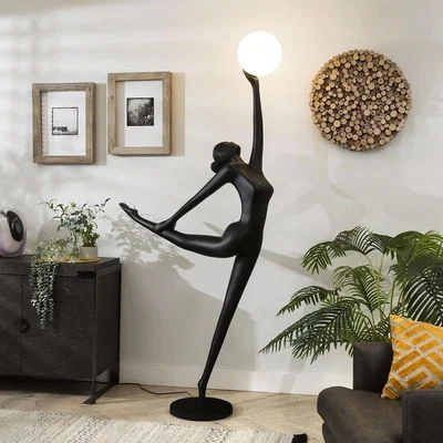 Quatropi Modern Abstract Lady Floor Lamp Artistic Statue 190cm Tall - LED Ball