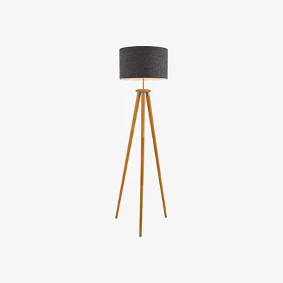 The Range Willow Wooden Tripod Floor Lamp - Natural, Grey