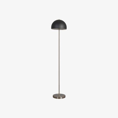 The Range Contemporary Satin Nickel And Matt Black Dome Floor Lamp - Brushed Chrome