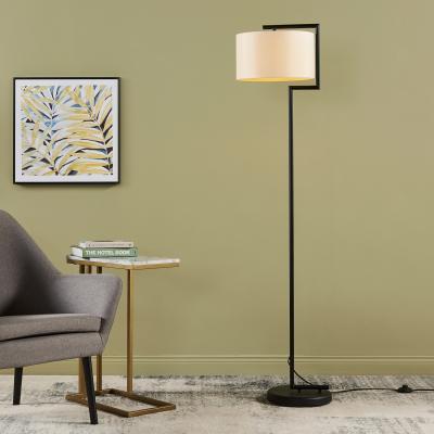 The Range Versanora Floor Lamp Black With White Shade - White