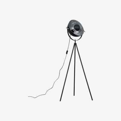 The Range Retro Photography Style Tripod Floor Lamp In Black Metal Finish - Grey
