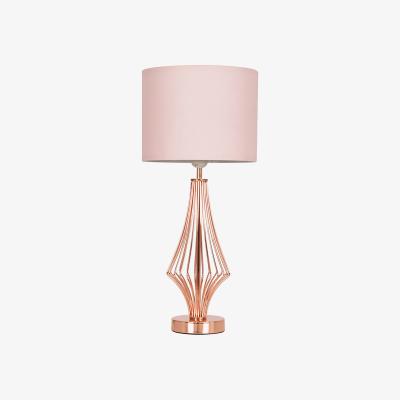 The Range Jaspa Copper Floor Lamp Pink Shade - Copper