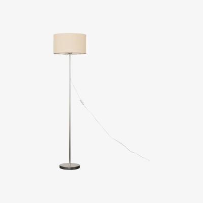 The Range Modern Stem Brushed Chrome Floor Lamp Cream Shade - Brushed Chrome
