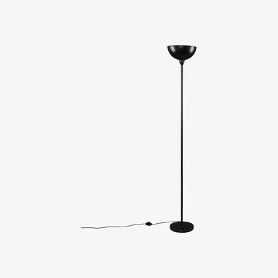 The Range Modern Matt Black Uplighter Floor Lamp With Bowl Shaped Shade - Black
