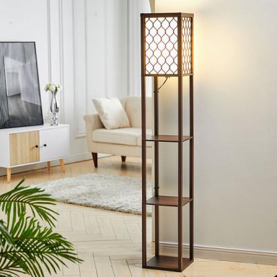 The Range Modern Floor Lamp Reading Light With Honeycomb Carving Frame - Brown