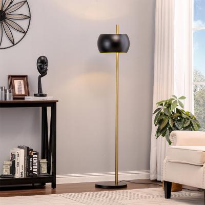 The Range Modern LED Floor Lamp With Lantern Lampshade Free Standing Bedroom Decor - Golden