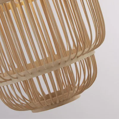 The Range Floor Lamp with Bamboo Frame Shade - Black