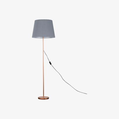 The Range Modern Copper Metal Standard Floor Lamp With Grey Shade - Copper