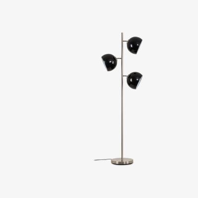 The Range Elliott Silver Floor Lamp Black Shade - Silver