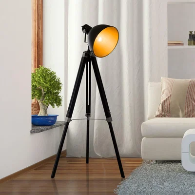 The Range Retro Tripod Floor Lamp  - Black and Gold