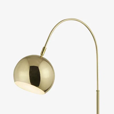 The Range Gold Arc Floor Lamp with Black Marble Base - Gold