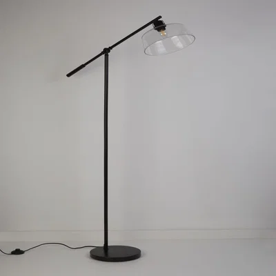 The Range Black Glass Dome Floor Lamp  - Black
