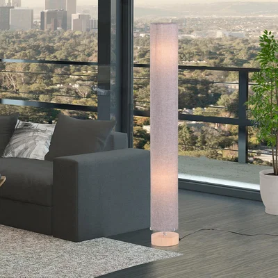 The Range 47-Inch Modern Wooden Floor Lamp - Grey