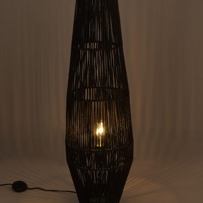 The Range Large Black Rattan Floor Lamp - Black