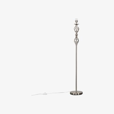 The Range Traditional Style Brushed Chrome Double Twist Floor Lamp Base - Silver