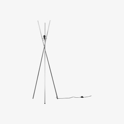 The Range Modern Polished Chrome Metal Crossover Design Tripod Floor Lamp Base - Silver