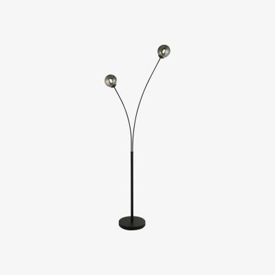 The Range Smoke and sanded black 2 light floor lamp  - Black