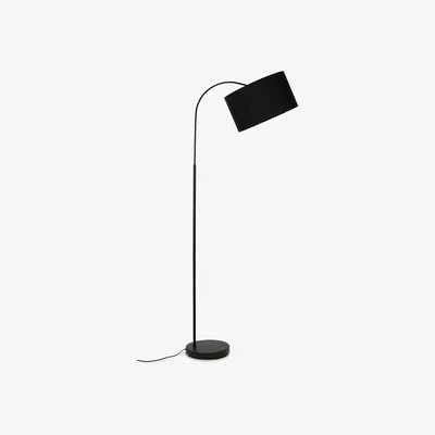 The Range Curva Black Floor Lamp Black Shade - Black