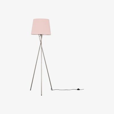 The Range Camden Silver Floor Lamp Pink Shade - Silver