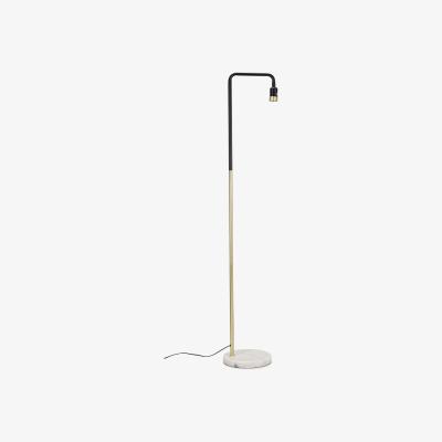 The Range Industrial Black And Gold Effect Metal Floor Lamp With White Marble Base - Gold