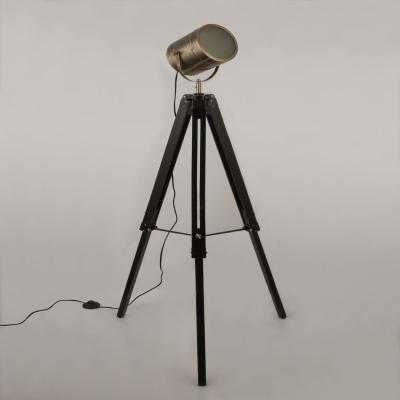 The Range Brass and Wood Spotlight Lamp  - Black