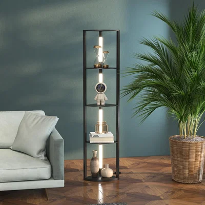 The Range Dimming LED Floor Lamp for Bedroom Living Room Corner Standing Lamp - Black