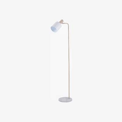 The Range White Floor Lamp with Marble Foot and Gold Detail - White