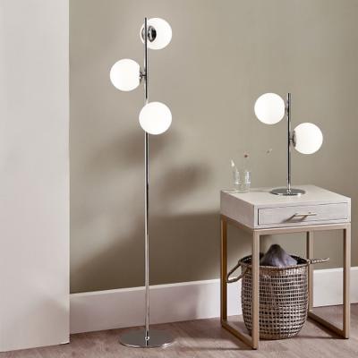 The Range Retro Orb and Shiny Chrome Metal Floor Lamp - Silver