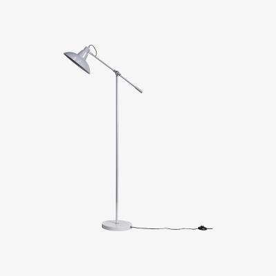 The Range Retro Cool Grey Chrome Adjustable Stem Retro Shade Floor Lamp - Grey