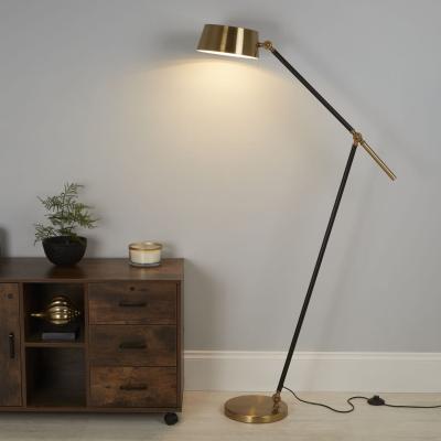 The Range Privet Brass Adjustable Floor Lamp - Antique