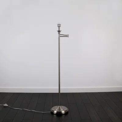 The Range Modern Adjustable Swing Arm Floor Lamp Base In Brushed Chrome Finish - Brushed Chrome