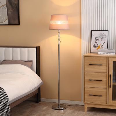 The Range Floor Lamp with Hollow Out Fabric Shade - Silver