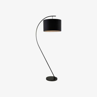 The Range Arched Floor Lamp With Black Shade - Black Nickel